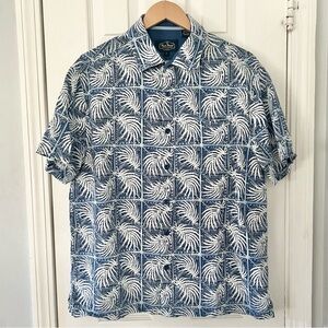 Nat Nast Hawaiian Palm Short Sleeve Men’s Shirt Silk L Large Aloha‎ Luxury Orig